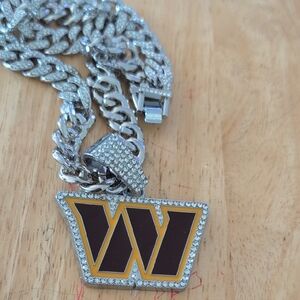 Unk Silver Cuban Link Necklace with Yellow and Brown Pavé W Pendant